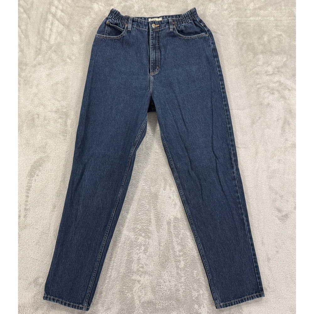 L.L. Bean Jeans Womens 12 Blue Comfort Waist Relaxed Fit Tapered Denim High Rise